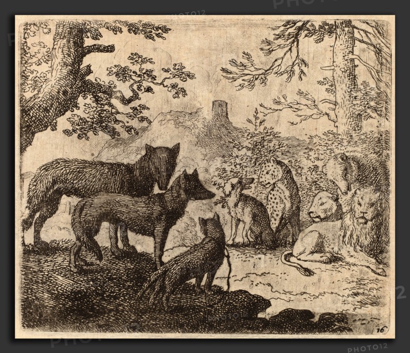 Allart van Everdingen (Dutch, 1621 - 1675), Reynard's Relatives Plead for Him, probably c. 1645-1656, etching