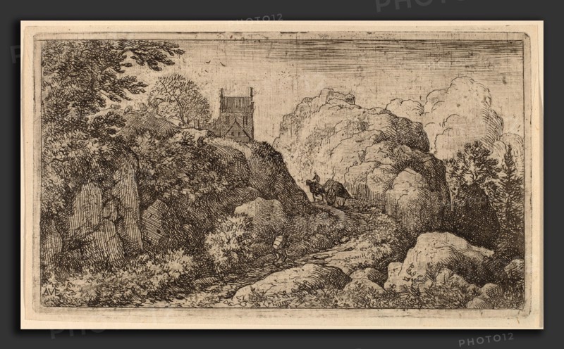 Allart van Everdingen (Dutch, 1621 - 1675), Cart in a Narrow Pass, probably c. 1645-1656, etching