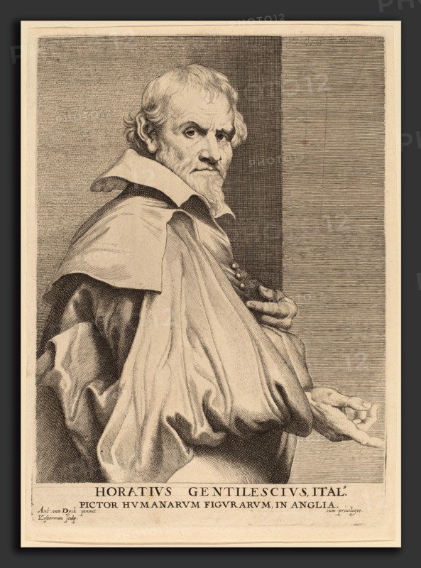 Lucas Emil Vorsterman after Sir Anthony van Dyck (Flemish, 1595 - 1675), Orazio Gentileschi, probably 1626-1641, engraving