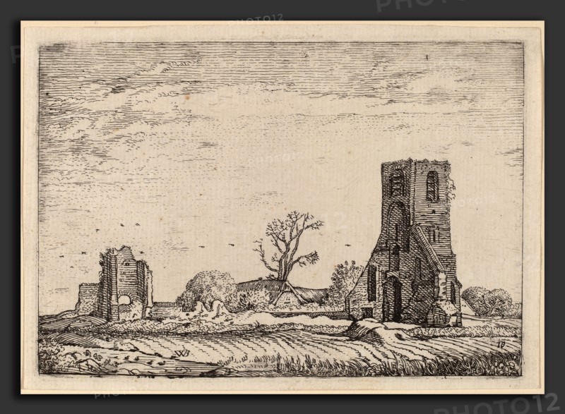 Willem Buytewech (Dutch, 1591-1592 - 1624), Ruins of a Church (Chapel of Eykenduynen near The Hague), 1621, etching