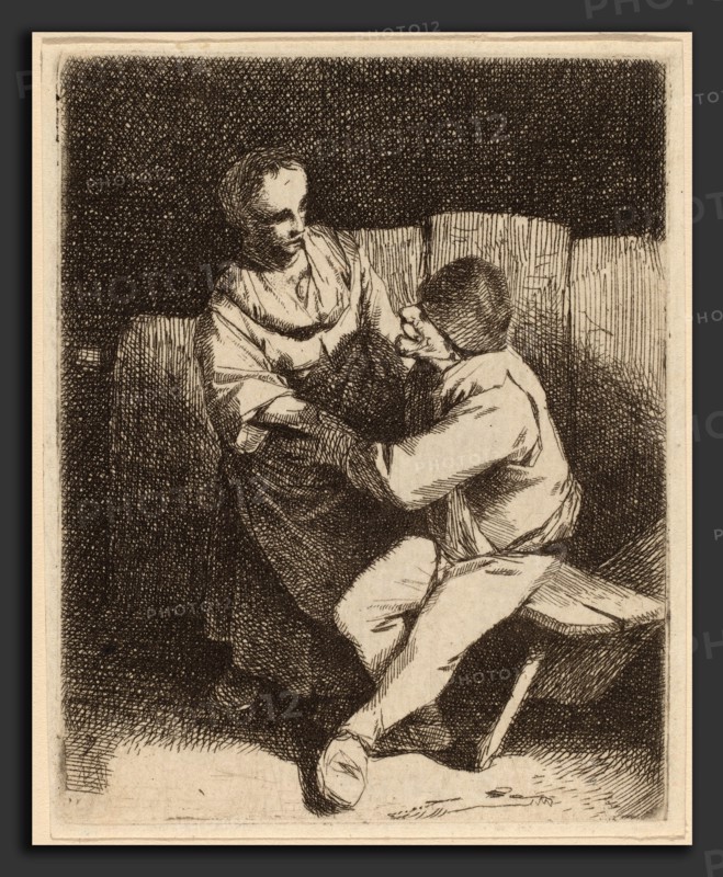 Cornelis Bega (Dutch, 1631-1632 - 1664), The Refused Caress, etching