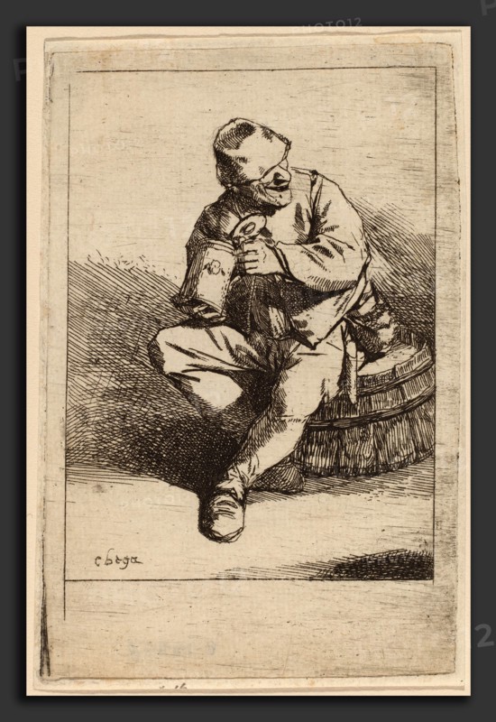 Cornelis Bega (Dutch, 1631-1632 - 1664), The Drinker, etching