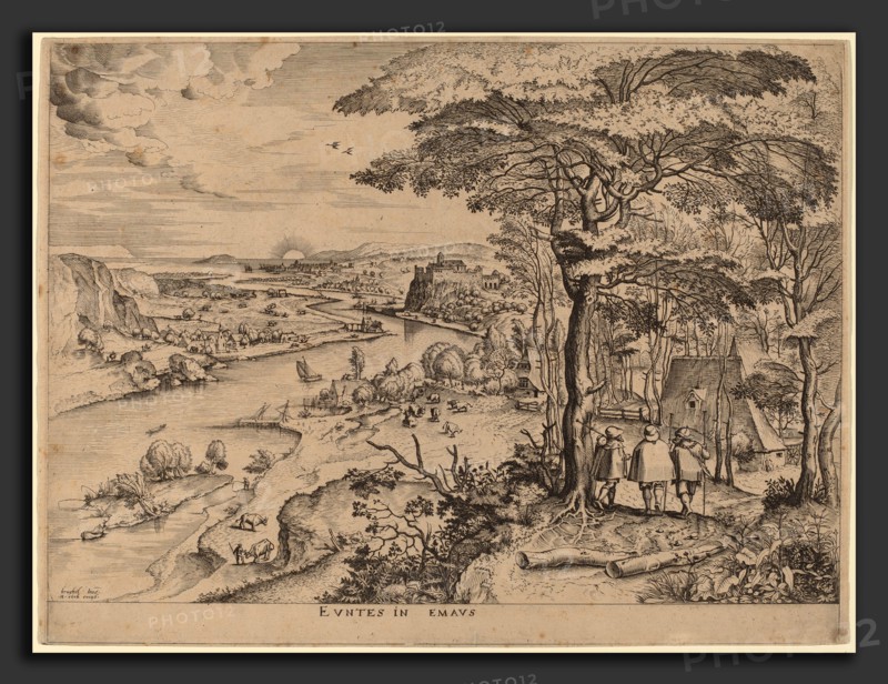 Johannes and Lucas van Doetechum after Pieter Bruegel the Elder (Dutch, active 1554-1572; died before 1589), Euntes in Emaus (The Pilgrims to Emmaus), c. 1555-1557, etching and engraving