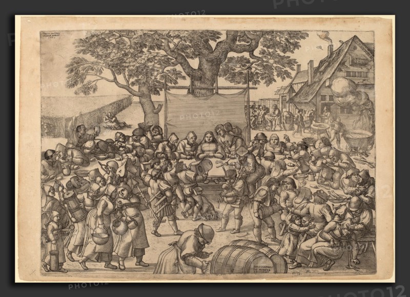 Peter van der Borcht (Flemish, 1545 - 1608), The Large Rustic Wedding Feast, 1560, etching