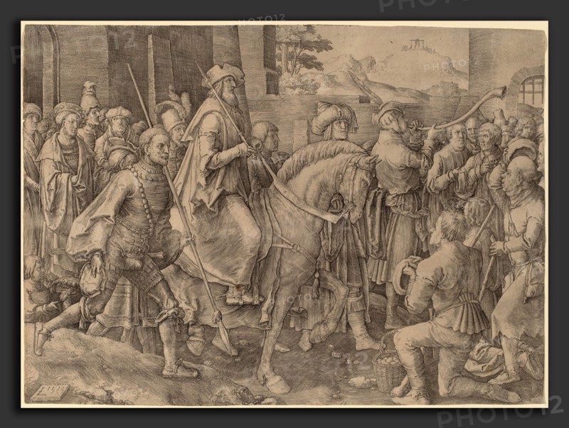 Lucas van Leyden (Netherlandish, 1489-1494 - 1533), The Triumph of Mordecai, 1515, engraving