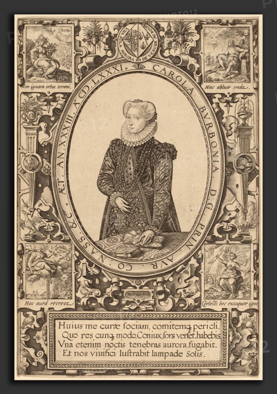 Hendrik Goltzius (Dutch, 1558 - 1617), Charlotte of Bourbon, 1581, engraving