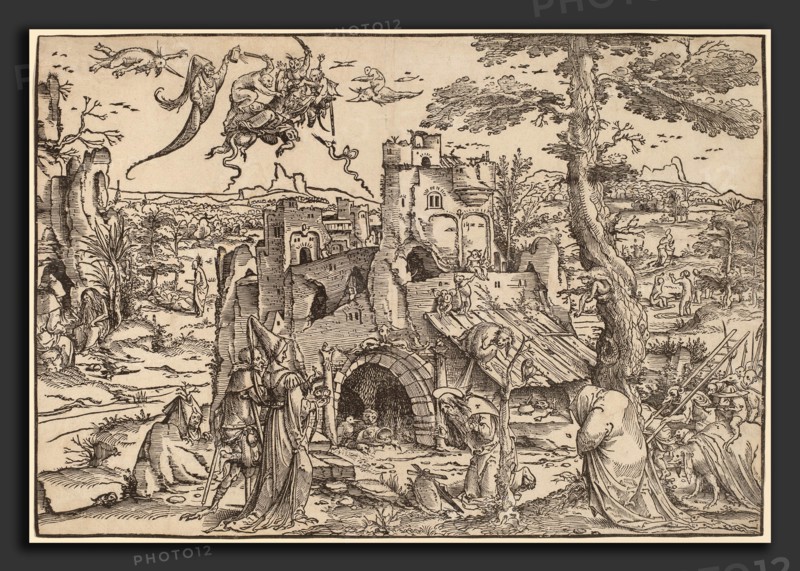 Jan Wellens de Cock (Netherlandish, c. 1480 - c. 1527), The Temptation of Saint Anthony, 1522, woodcut