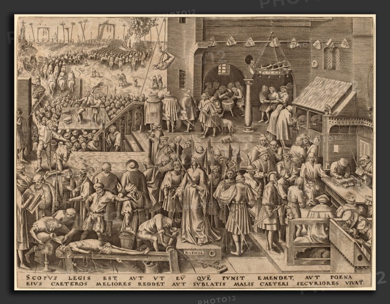Attributed to Philip Galle after Pieter Bruegel the Elder (Flemish, 1537 - 1612), Justice, published 1559, engraving