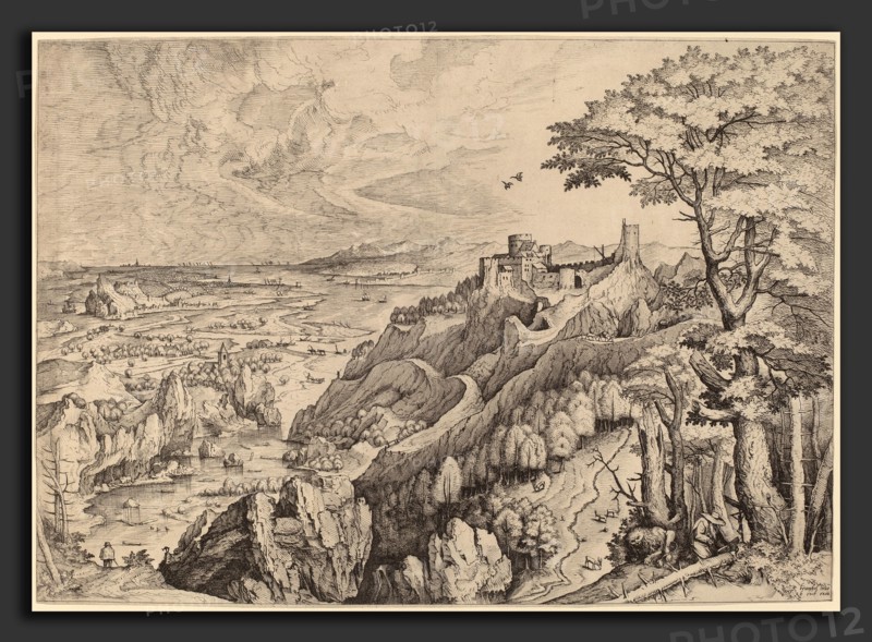 Johannes and Lucas van Doetechum after Pieter Bruegel the Elder (Dutch, active 1554-1572; died before 1589), S. Hieronymus in Deserto (Saint Jerome in the Desert), c. 1555-1557, etching and engraving