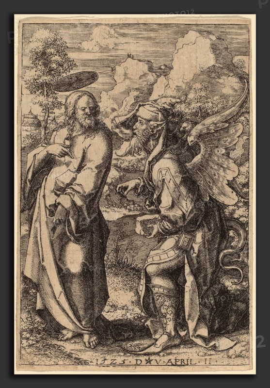 Dirk Jacobsz Vellert (Flemish, active 1511-1544), The Temptation of Christ, 1523, engraving