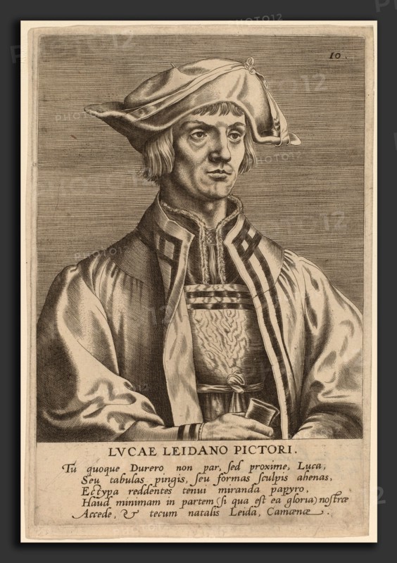 Hieronymus Wierix (Flemish, c. 1553 - 1619), Lucas van Leyden, engraving on laid paper