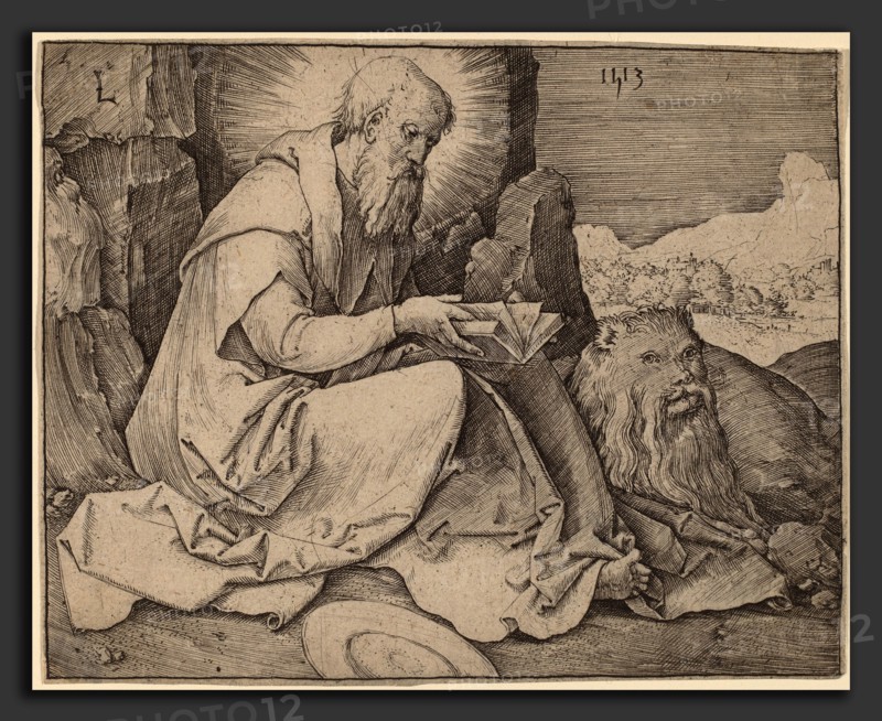 Lucas van Leyden (Netherlandish, 1489-1494 - 1533), Saint Jerome in a Landscape, 1513, engraving