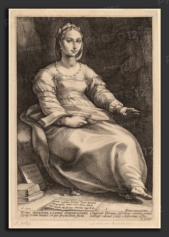 Hendrik Goltzius (Dutch, 1558 - 1617), Calliope, 1592, engraving