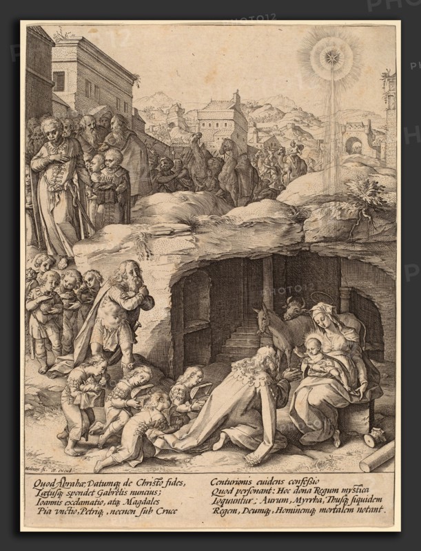 Hendrik Goltzius (Dutch, 1558 - 1617), The Adoration of the Magi, c. 1586, engraving