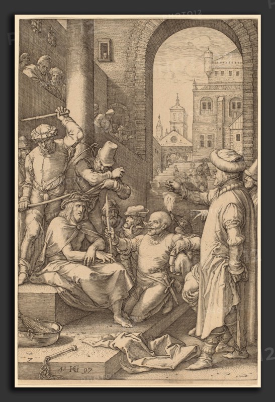 Hendrik Goltzius (Dutch, 1558 - 1617), Christ Crowned with Thorns, 1597, engraving