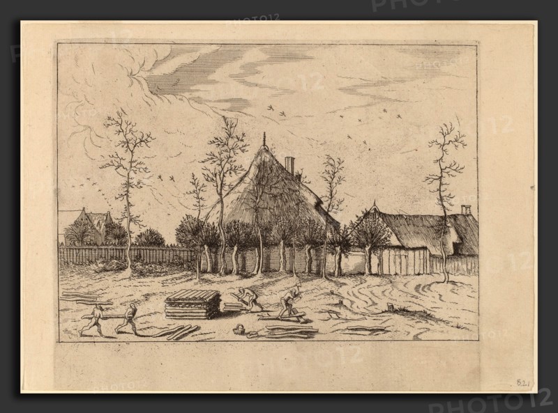 Johannes and Lucas van Doetechum after Master of the Small Landscapes (Dutch, died 1605), Farm, published 1559-1661, etching retouched with engraving