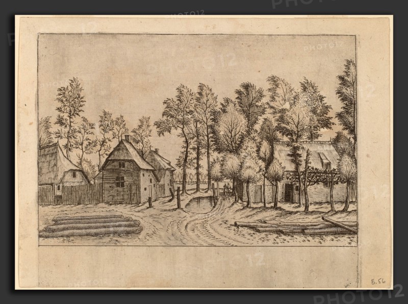 Johannes van Doetechum, the Elder and Lucas van Doetechum after Master of the Small Landscapes (Dutch, active 1554-1572; died before 1589), Village Street, published 1559-1561, etching retouched with engraving