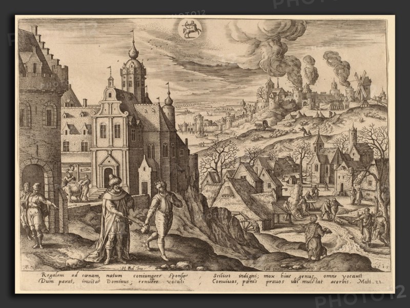 Adriaen Collaert after Hans Bol (Flemish, c. 1560 - 1618), "For many are called, but few are chosen" (Sagittarius), 1585, engraving