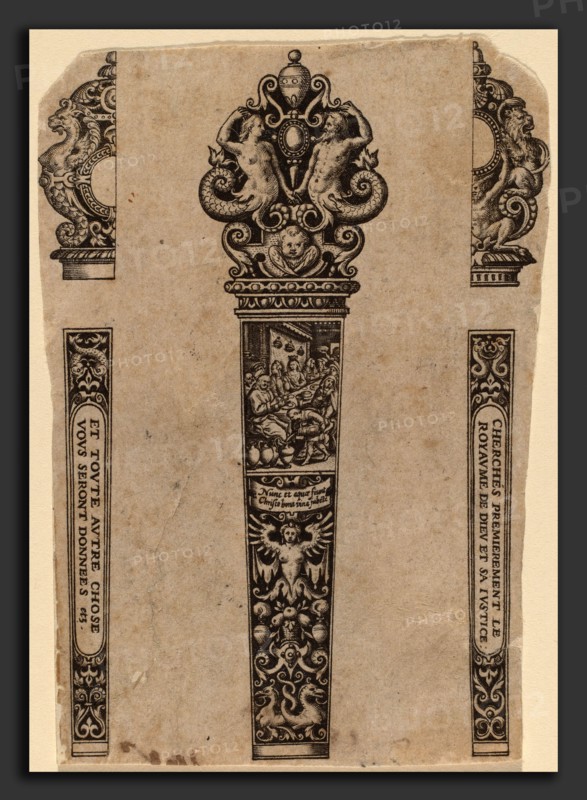 Theodor de Bry (Flemish, 1528 - 1598), Ornament for Knife Handle, engraving