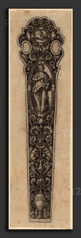 Theodor de Bry (Flemish, 1528 - 1598), Ornament for Knife Handle, engraving