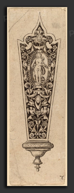 Theodor de Bry (Flemish, 1528 - 1598), Ornament for Knife Handle, engraving
