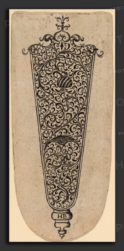 Theodor de Bry (Flemish, 1528 - 1598), Ornament for Knife Handle, engraving