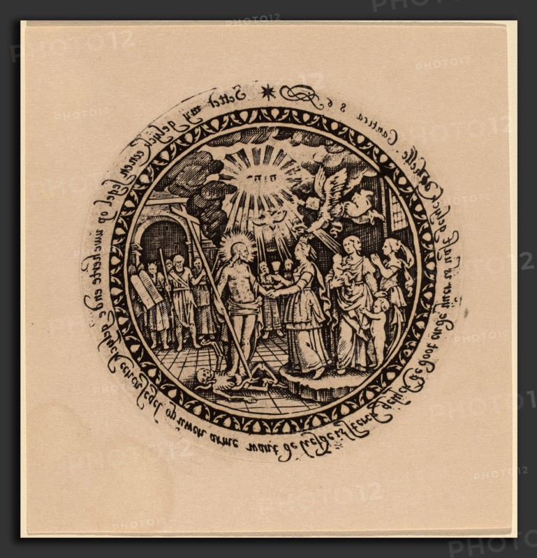 Netherlandish 16th Century, Triumphant Christ with Prophets and Saints, engraving