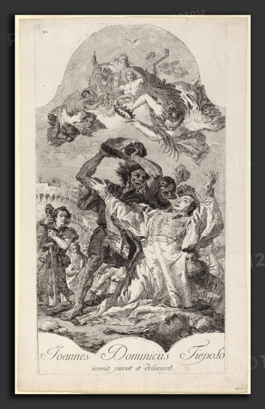 Giovanni Domenico Tiepolo (Italian, 1727 - 1804), The Stoning of Saint Stephen, etching on laid paper