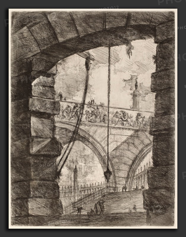 Giovanni Battista Piranesi (Italian, 1720 - 1778), The Grand Piazza, published 1750-1758, etching, engraving, sulphur tint or open bite, burnishing