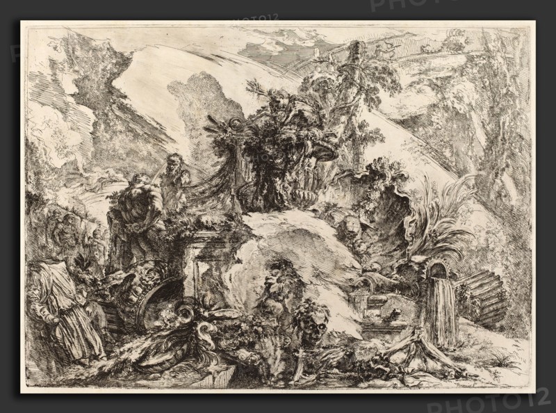 Giovanni Battista Piranesi (Italian, 1720 - 1778), The Skeletons, published 1750-1759, etching, engraving, drypoint, burnishing