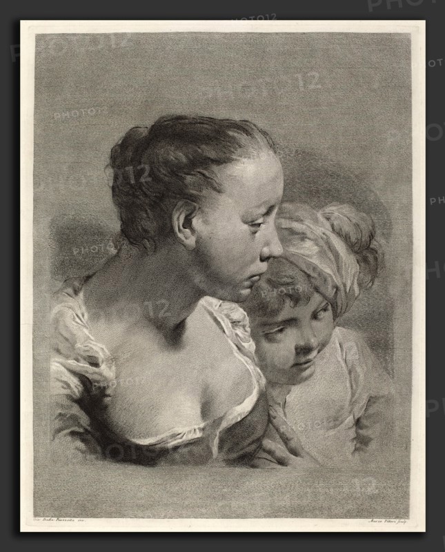Marco Alvise Pitteri after Giovanni Battista Piazzetta (Italian, 1702 - 1786), Young Woman and a Boy Facing Right, engraving