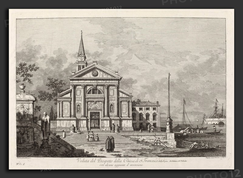Joseph Wagner after Canaletto (German, 1706 - 1780), Veduta del Prospetto della Chiesa del S. Francesco, 1742, engraving and etching on laid paper