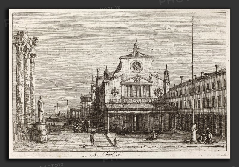 Canaletto (Italian, 1697 - 1768), Imaginary View of S. Giacomo di Rialto [upper right], c. 1735-1746, etching on laid paper
