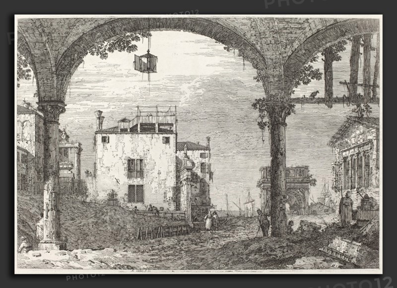 Canaletto (Italian, 1697 - 1768), The Portico with the Lantern, c. 1735-1746, etching on laid paper
