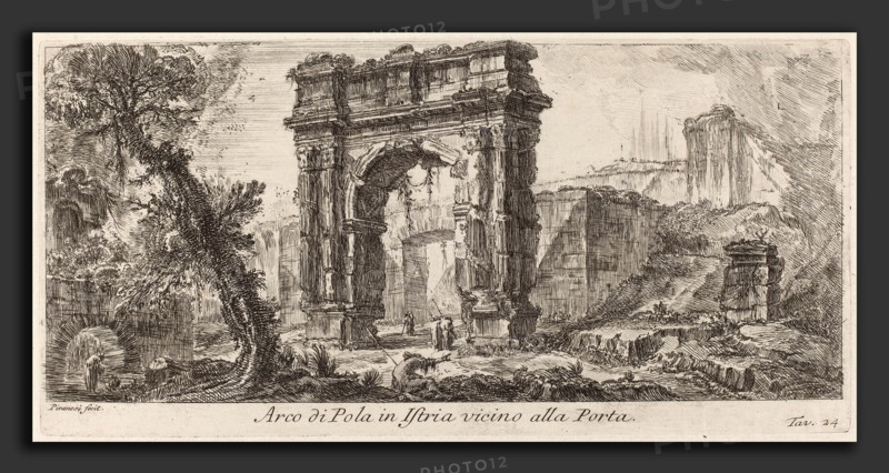 Giovanni Battista Piranesi (Italian, 1720 - 1778), Arco di Pola in Istria, 1748, etching on laid paper