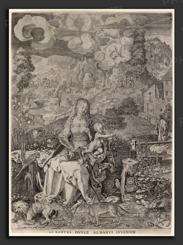 Aegidius Sadeler II after Albrecht DÃ¼rer, Virgin and Child in a Landscape, Flemish, c. 1570 - 1629, engraving on laid paper