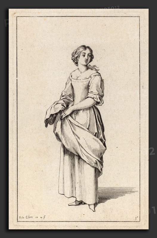 Jacques Sébastien Le Clerc, Figures Ã  la mode, French, c. 1734 - 1785, 1685, etching on laid paper