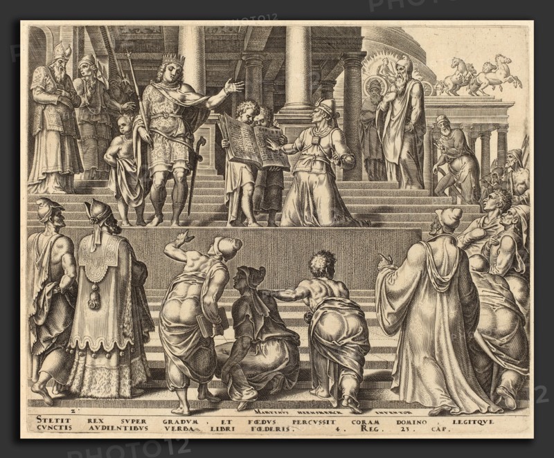 Philip Galle, Story of Josiah, Flemish, 1537 - 1612, 1569, engraving