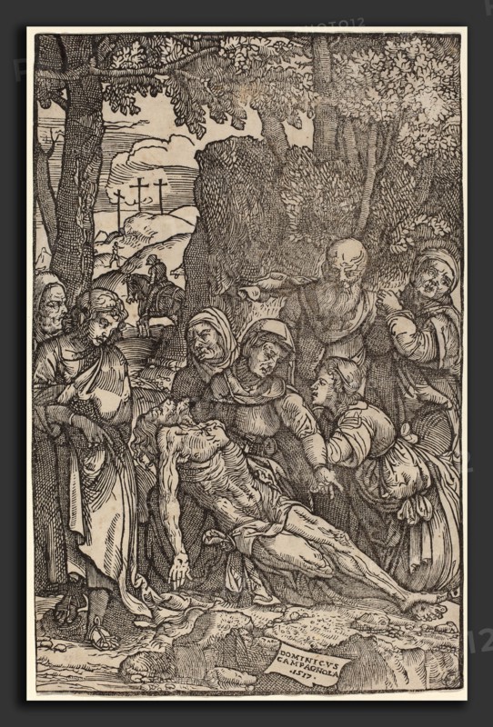 Domenico Campagnola (Italian, before 1500 - 1564), Lamentation of Christ, 1517, woodcut