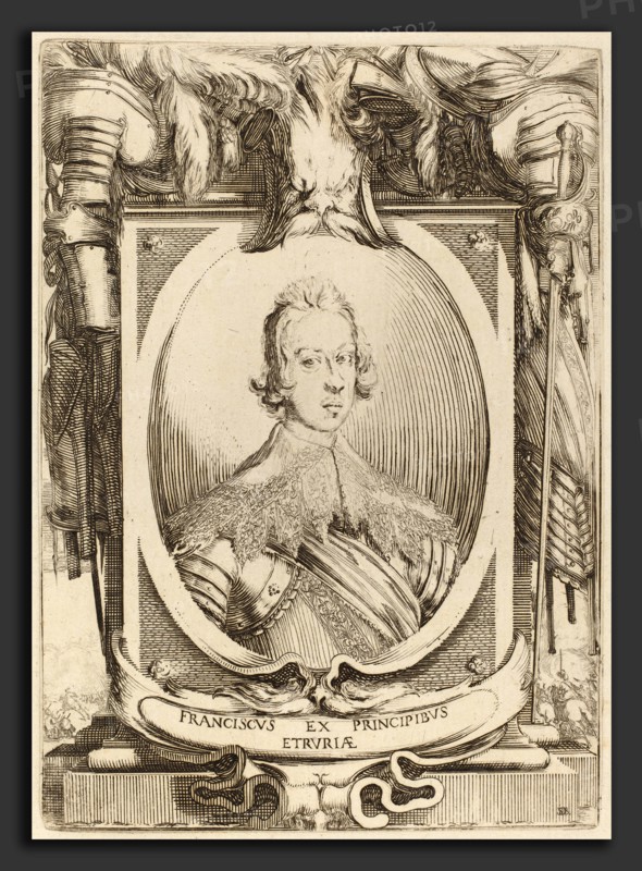 Stefano Della Bella (Italian, 1610 - 1664), Francesco de Medici, Prince of Tuscany, etching on laid paper [restrike]