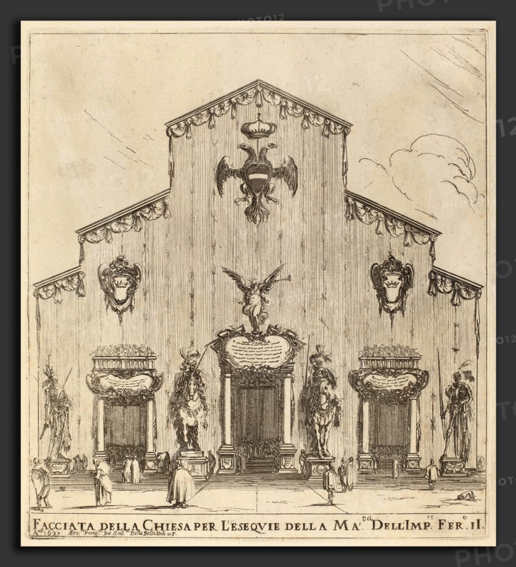 Stefano Della Bella (Italian, 1610 - 1664), Facade of the Church of San Lorenzo, Florence, 1637, etching on laid paper [restrike]