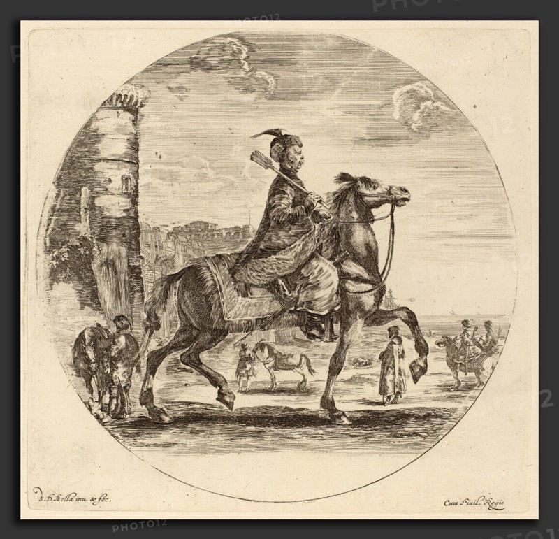 Stefano Della Bella (Italian, 1610 - 1664), Polish Cavalier, etching on laid paper [restrike]