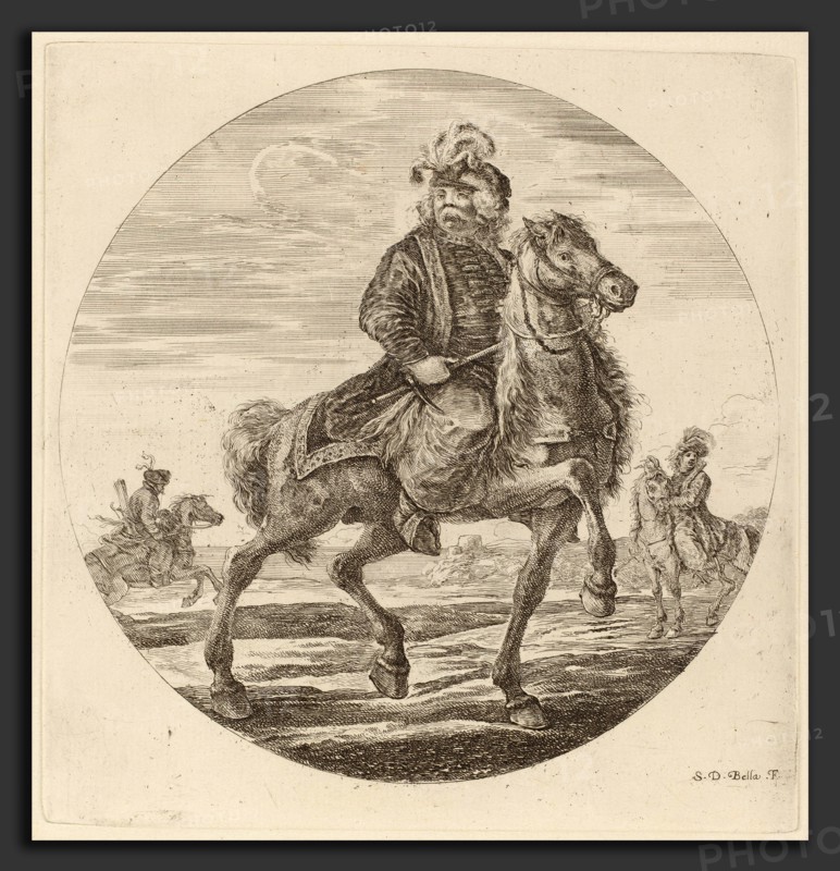 Stefano Della Bella (Italian, 1610 - 1664), Hungarian Cavalier, etching on laid paper [restrike]