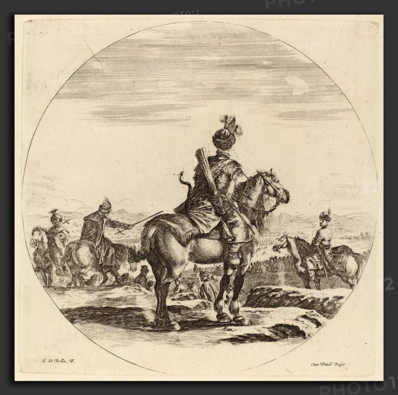 Stefano Della Bella (Italian, 1610 - 1664), Polish Cavalier, etching on laid paper [restrike]