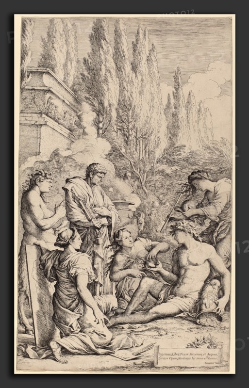 Salvator Rosa (Italian, 1615 - 1673), The Genius of Salvator Rosa, etching