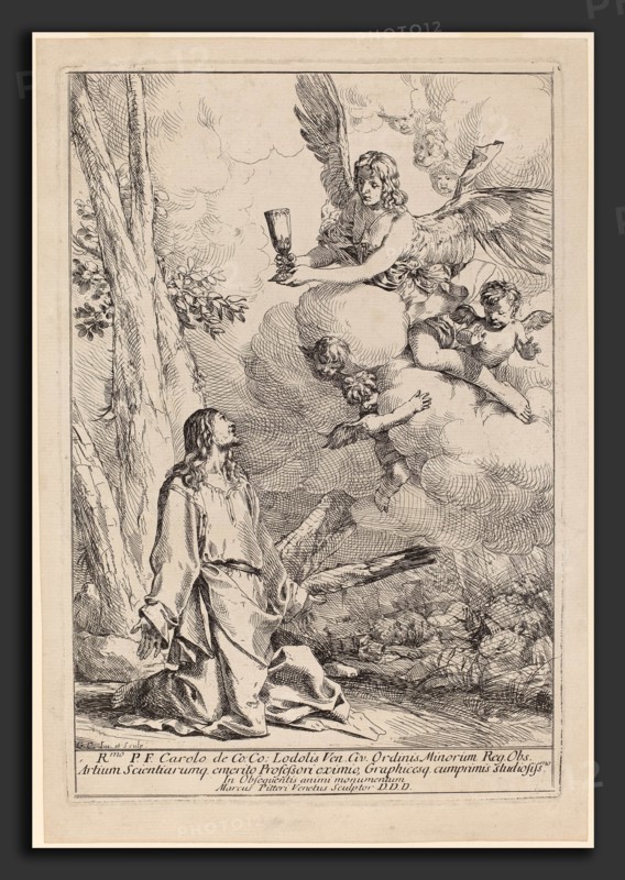 Giulio Carpioni (Italian, c. 1613 - 1678), Christ on the Mount of Olives, etching