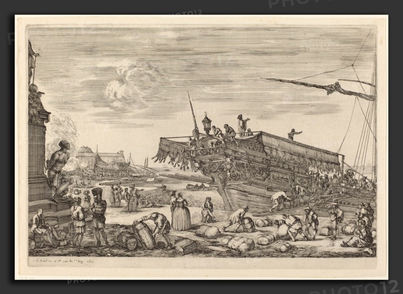 Stefano Della Bella (Italian, 1610 - 1664), Loading a Ship, probably c. 1654-1655, etching