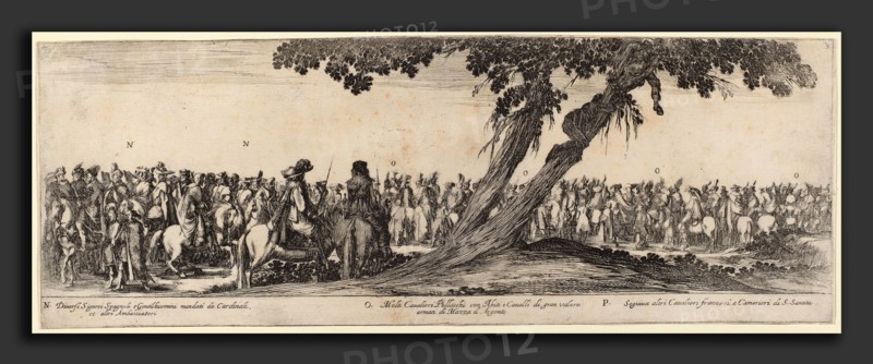 Stefano Della Bella (Italian, 1610 - 1664), Spanish Gentlemen, Polish and French Horsemen, 1633, etching