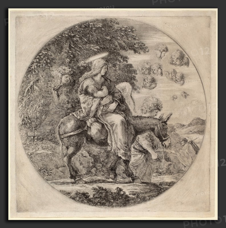 Stefano Della Bella (Italian, 1610 - 1664), The Flight into Egypt, probably 1662, etching and bitten tone