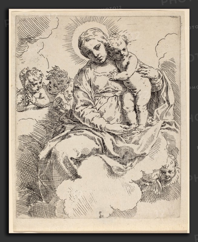 Simone Cantarini (Italian, 1612 - 1648), The Virgin and Child, etching